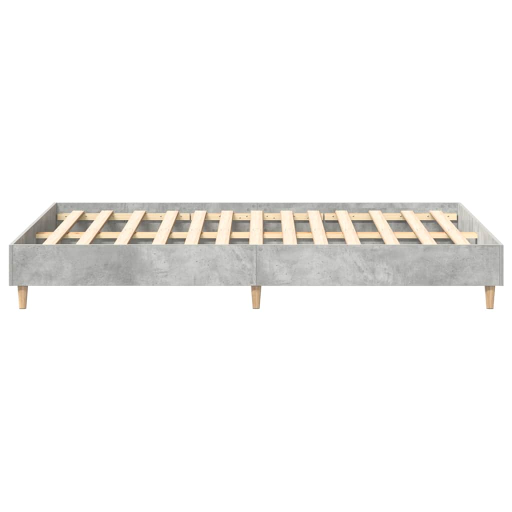betonszürke szerelt fa ágykeret matrac nélkül 140x190 cm