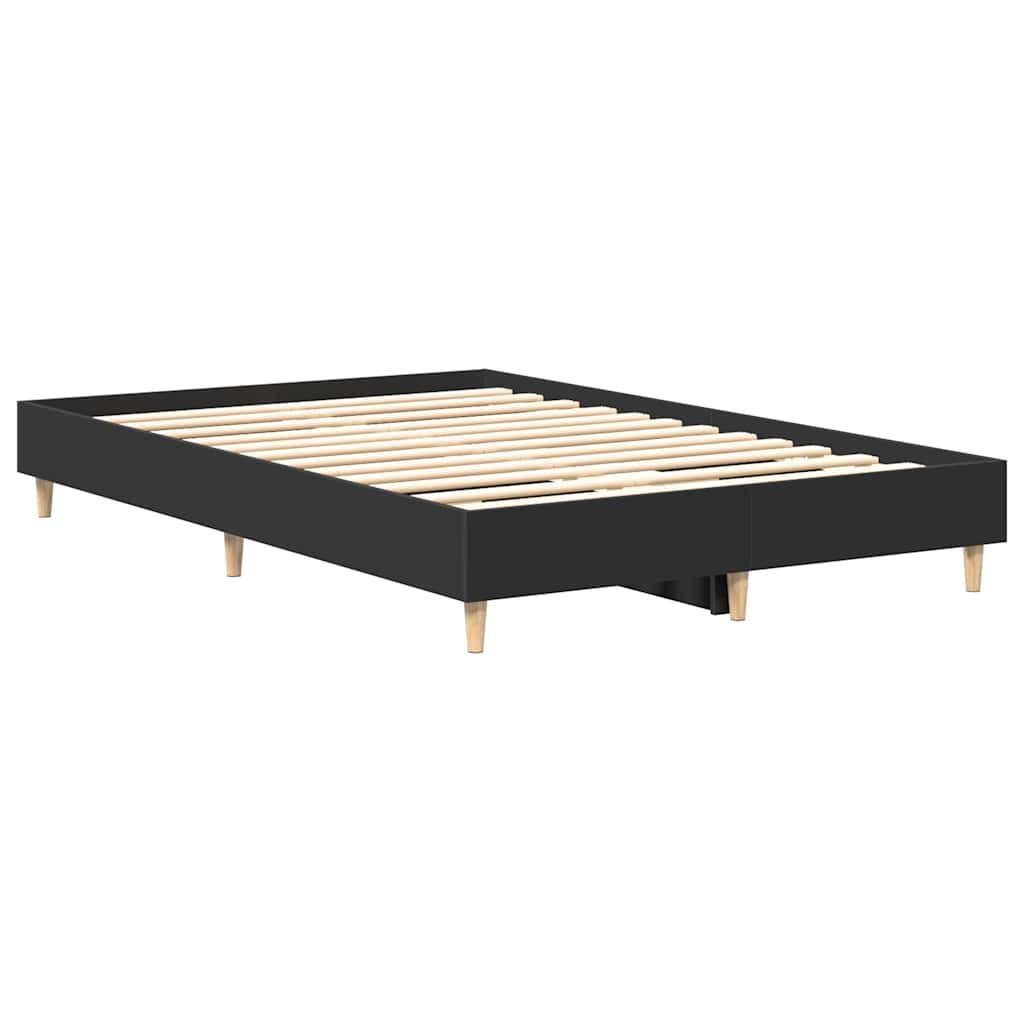 fekete szerelt fa ágykeret matrac nélkül 135 x 190 cm