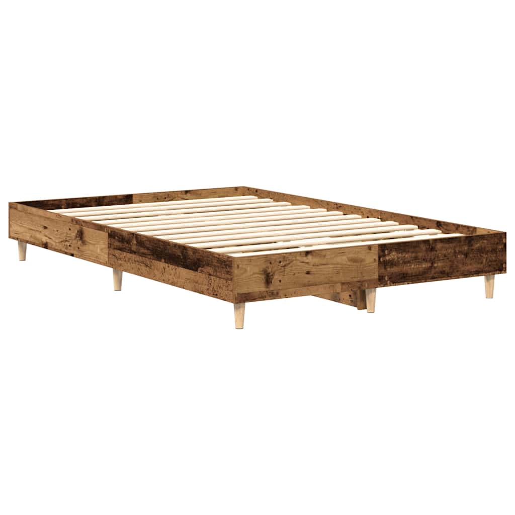 antik fa szerelt fa ágykeret matrac nélkül 135x190 cm