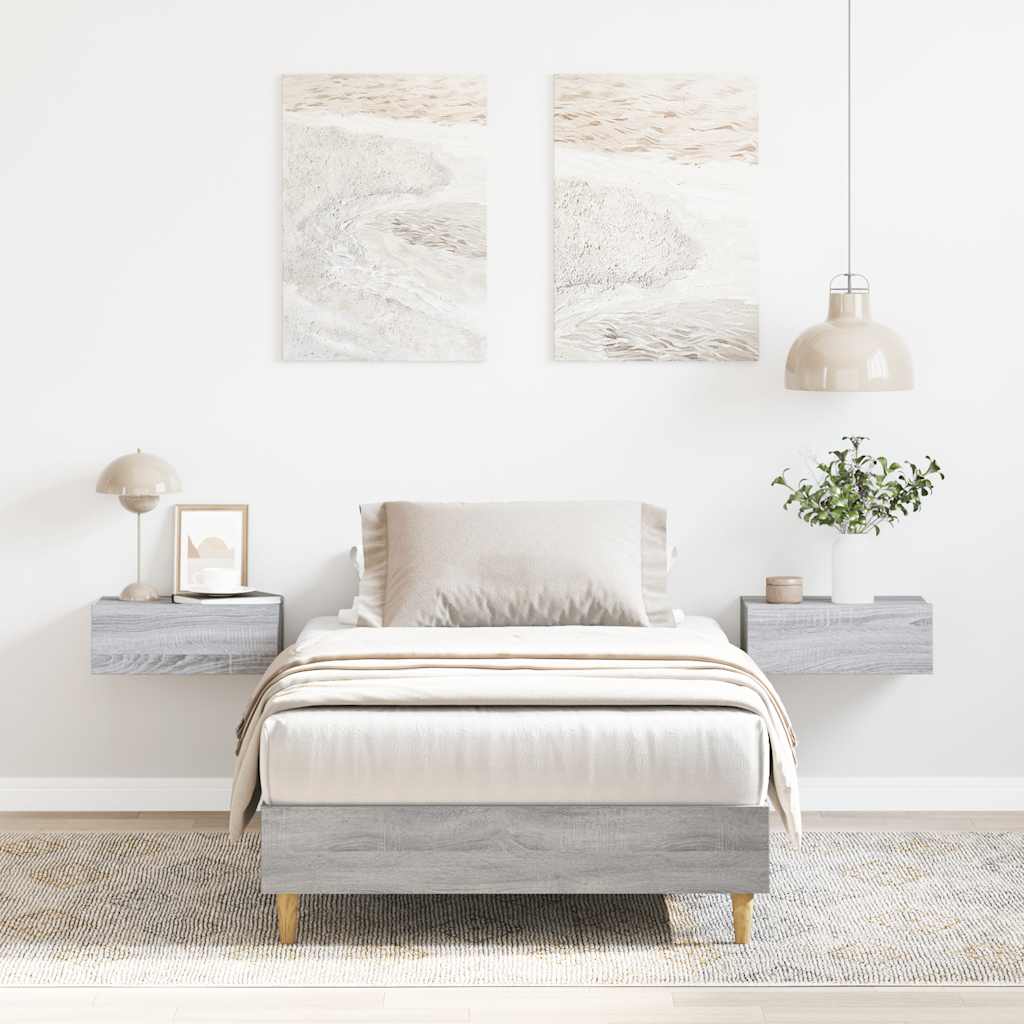 sonoma tölgyszínű szerelt fa ágykeret matrac nélkül 90 x 190 cm