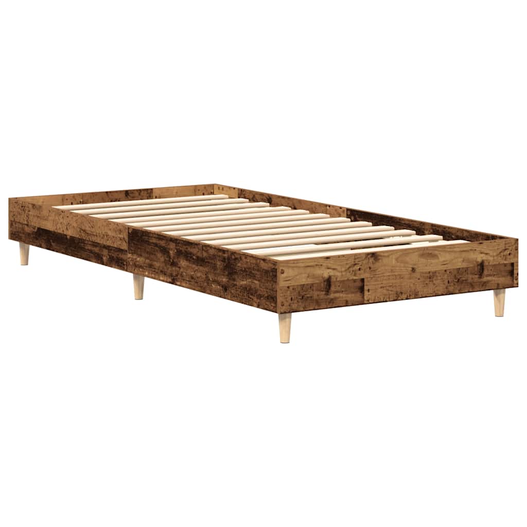 antik fa szerelt fa ágykeret matrac nélkül 90x190 cm