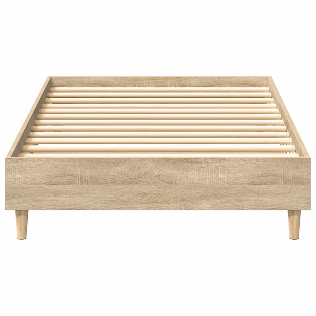 sonoma tölgy színű szerelt fa ágykeret matrac nélkül 75x190 cm