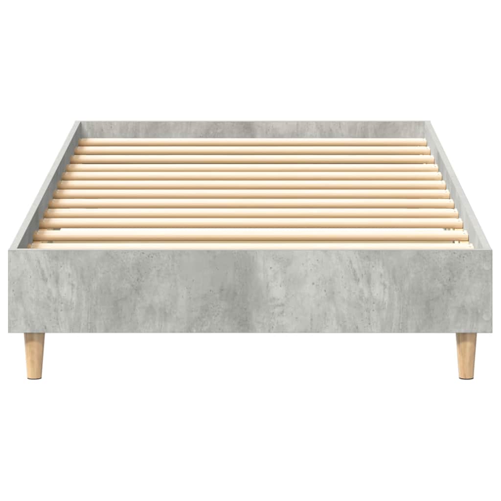 betonszürke szerelt fa ágykeret matrac nélkül 75 x 190 cm