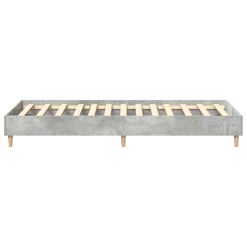 betonszürke szerelt fa ágykeret matrac nélkül 75 x 190 cm