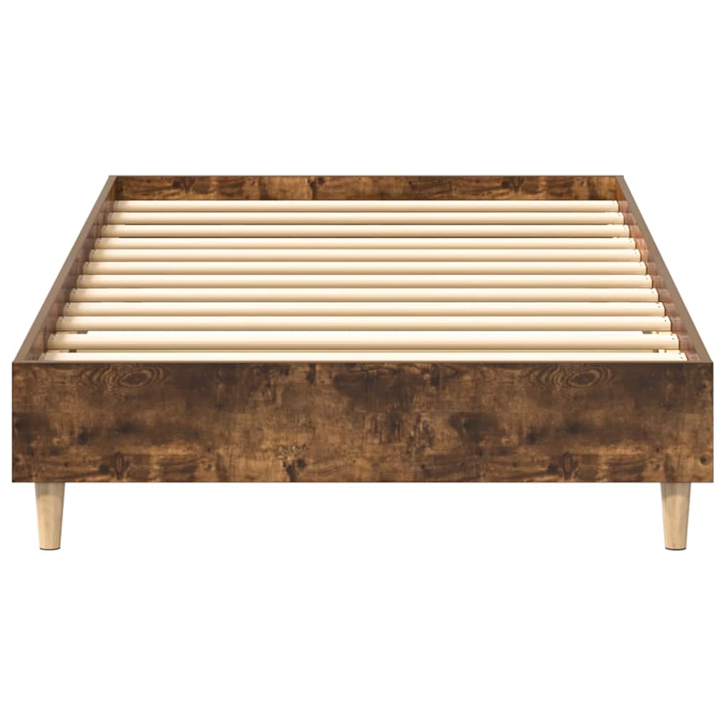 füstös tölgy színű szerelt fa ágykeret matrac nélkül 75x190 cm