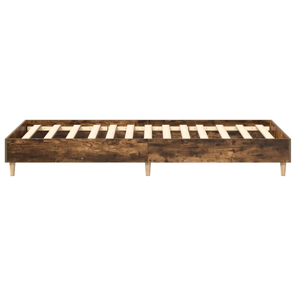 füstös tölgy színű szerelt fa ágykeret matrac nélkül 75x190 cm