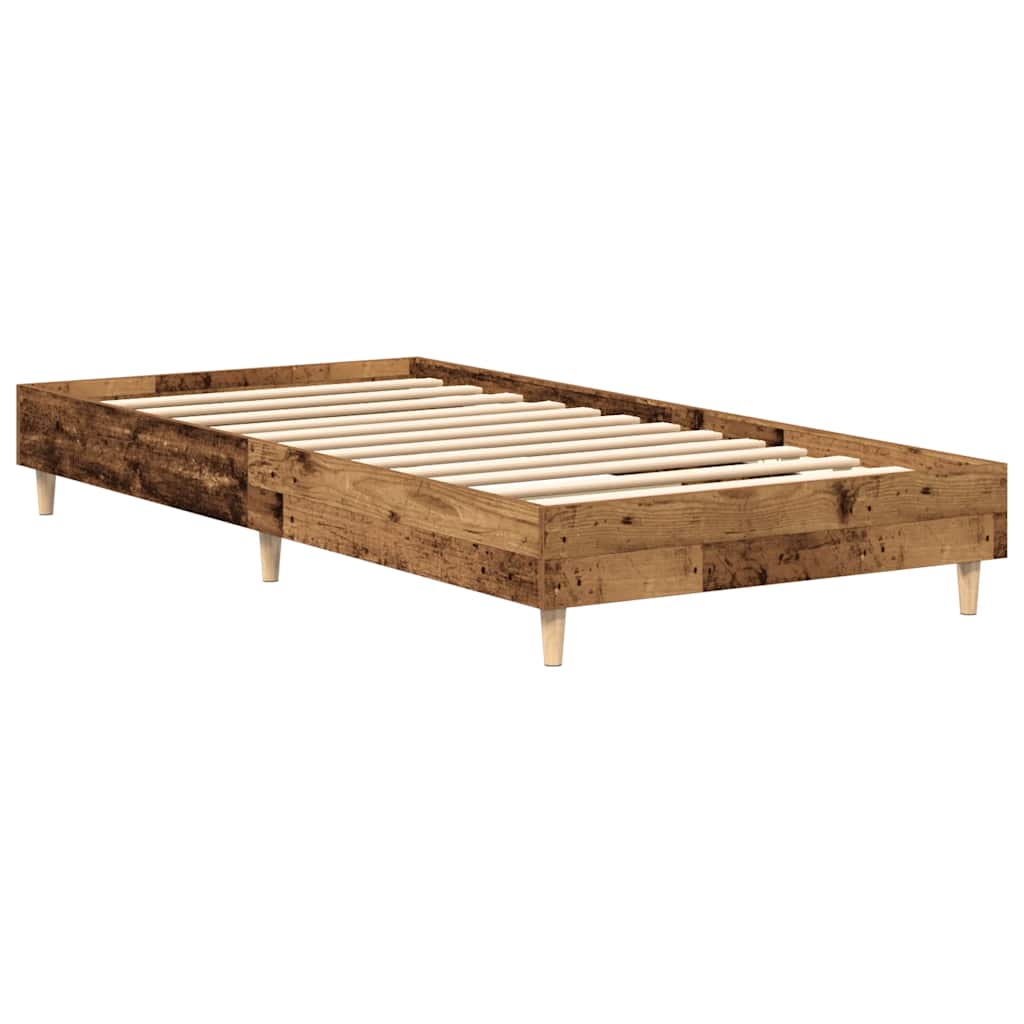 antik fa szerelt fa ágykeret matrac nélkül 75x190 cm