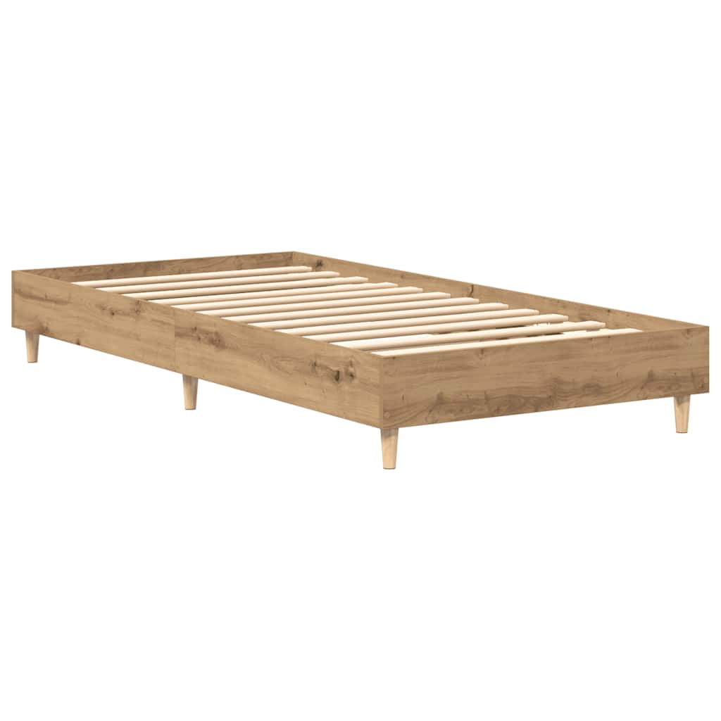 kézműves tölgy szerelt fa ágykeret matrac nélkül 75x190 cm