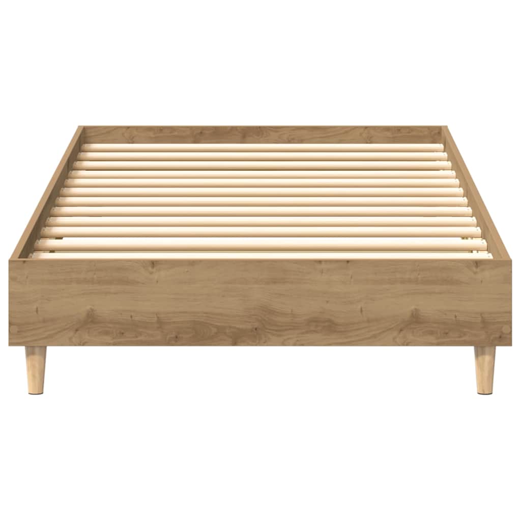kézműves tölgy szerelt fa ágykeret matrac nélkül 75x190 cm