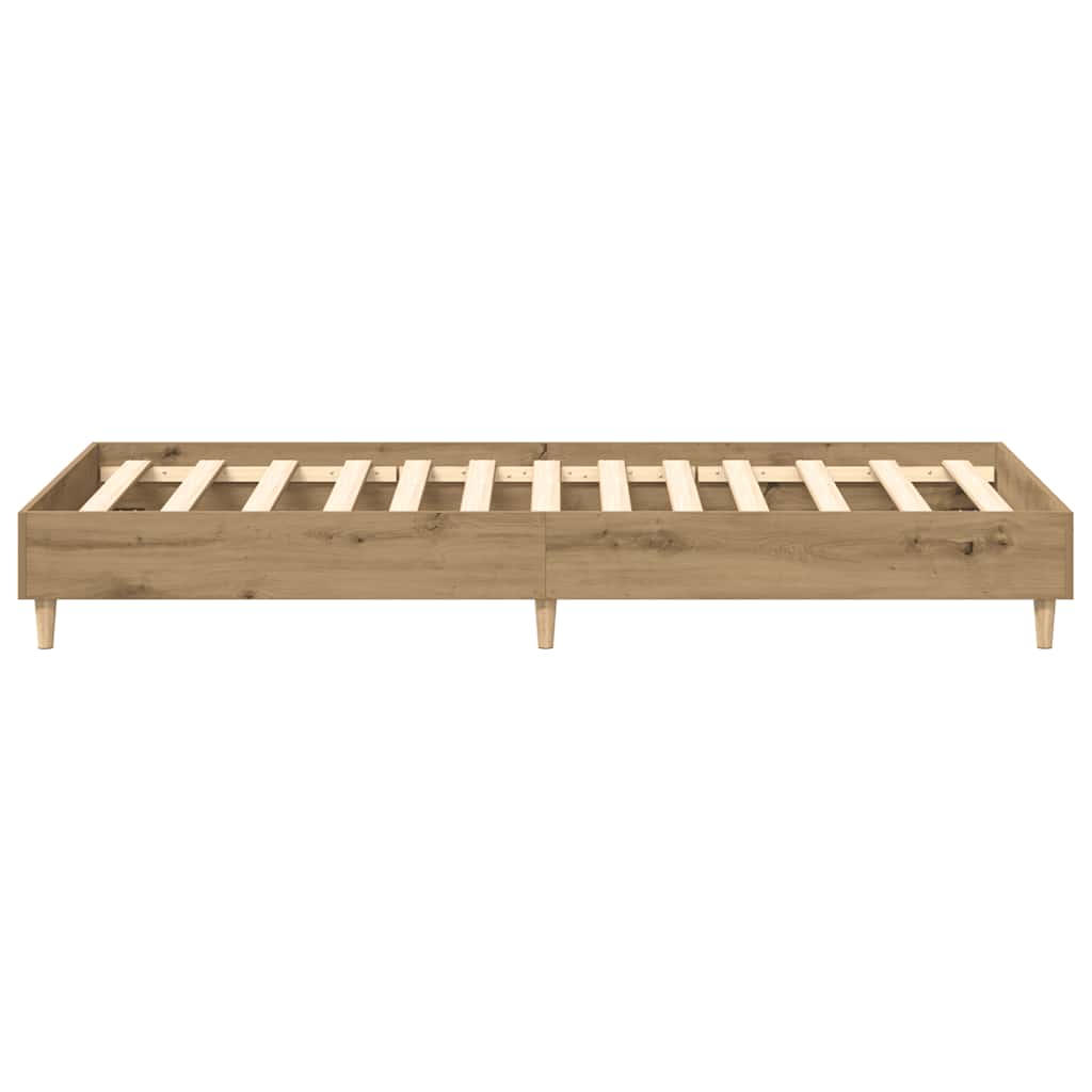 kézműves tölgy szerelt fa ágykeret matrac nélkül 75x190 cm