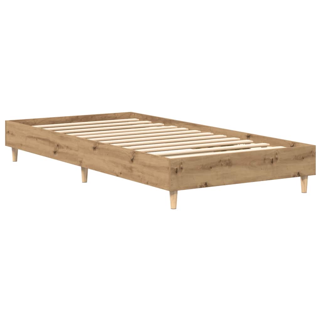 kézműves tölgy szerelt fa ágykeret matrac nélkül 75x190 cm