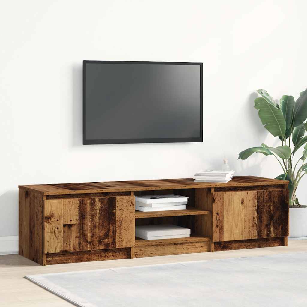 régi fa TV-szekrény 140 x 40 x 36 cm rétegelt fa
