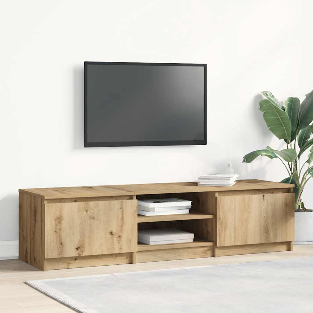 kézműves tölgy színű szerelt fa TV-szekrény 140x40x36 cm