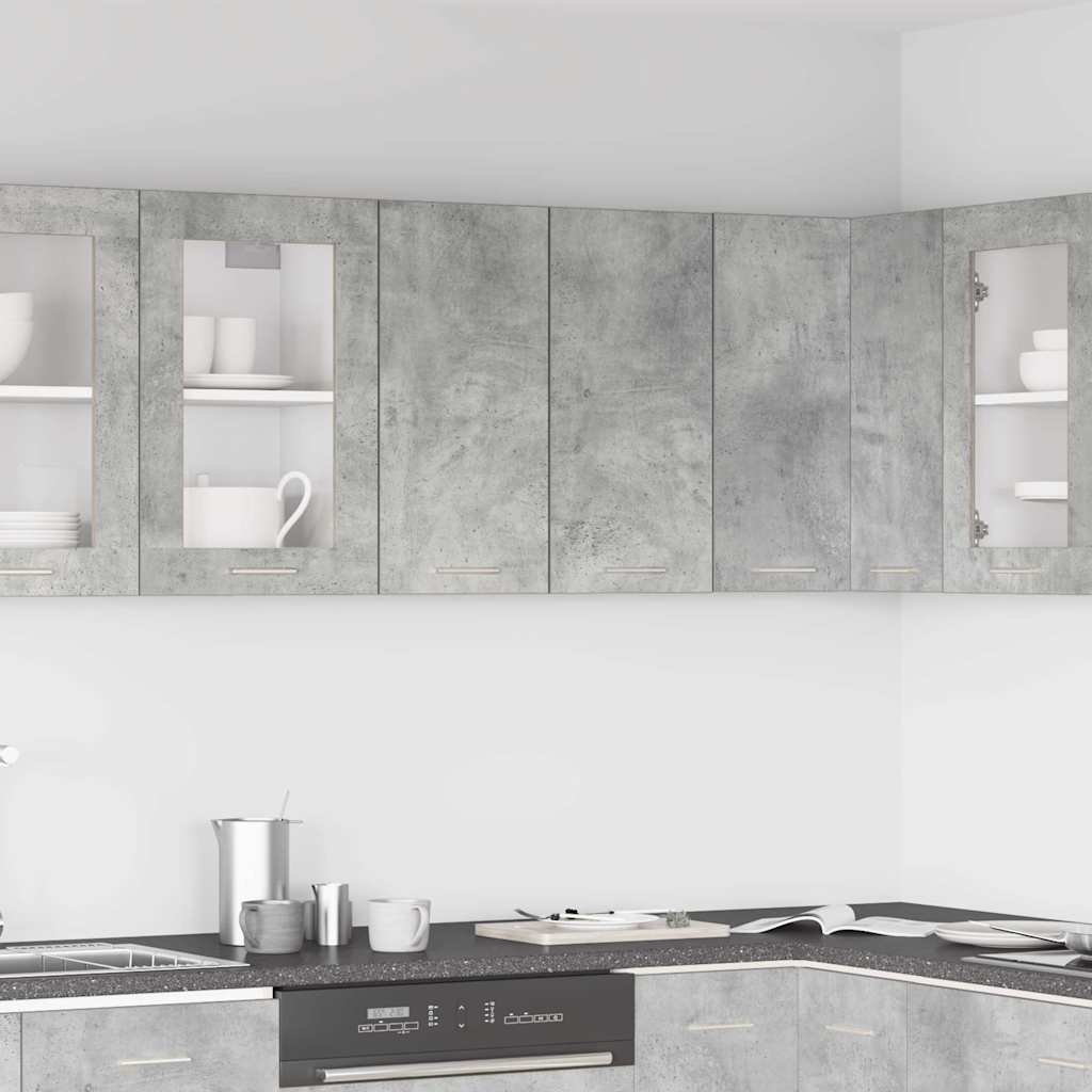 betonszürke szerelt fa konyhai fali szekrény 60x31x60 cm