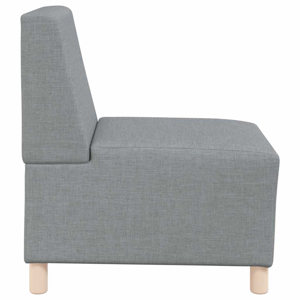 moduláris kanapéegység karfa nélkül, világosszürke, szövetből készült, 55 cm