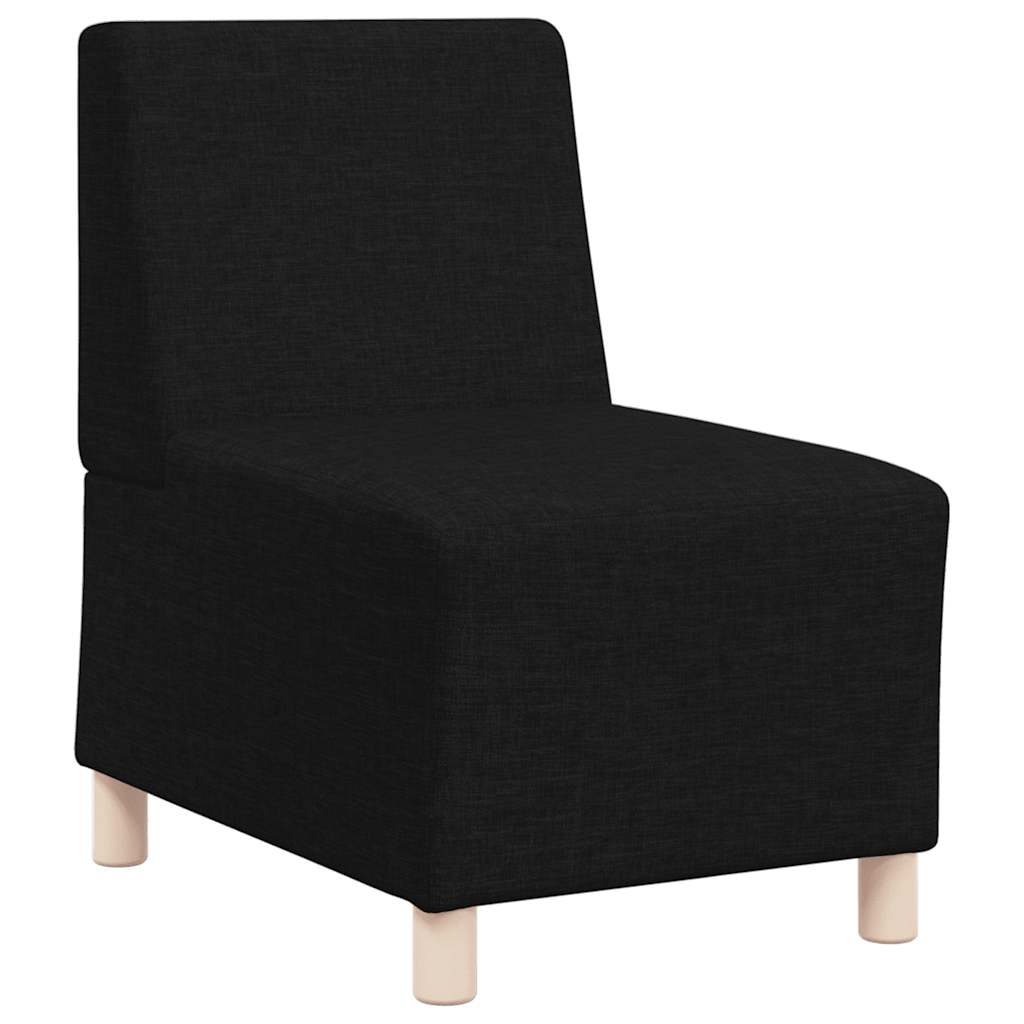 moduláris kanapéegység karfa nélkül, fekete, szövetből készült, 55 cm