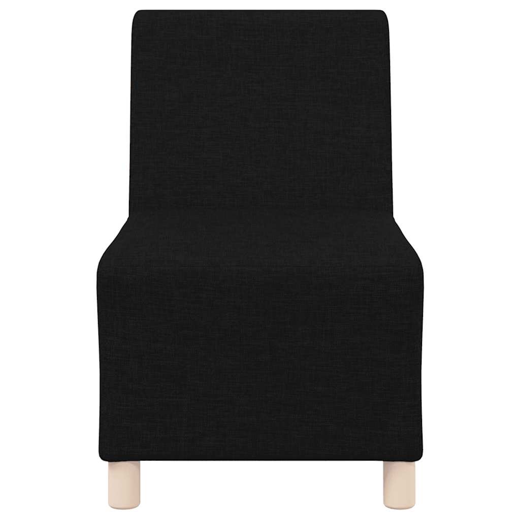 moduláris kanapéegység karfa nélkül, fekete, szövetből készült, 55 cm