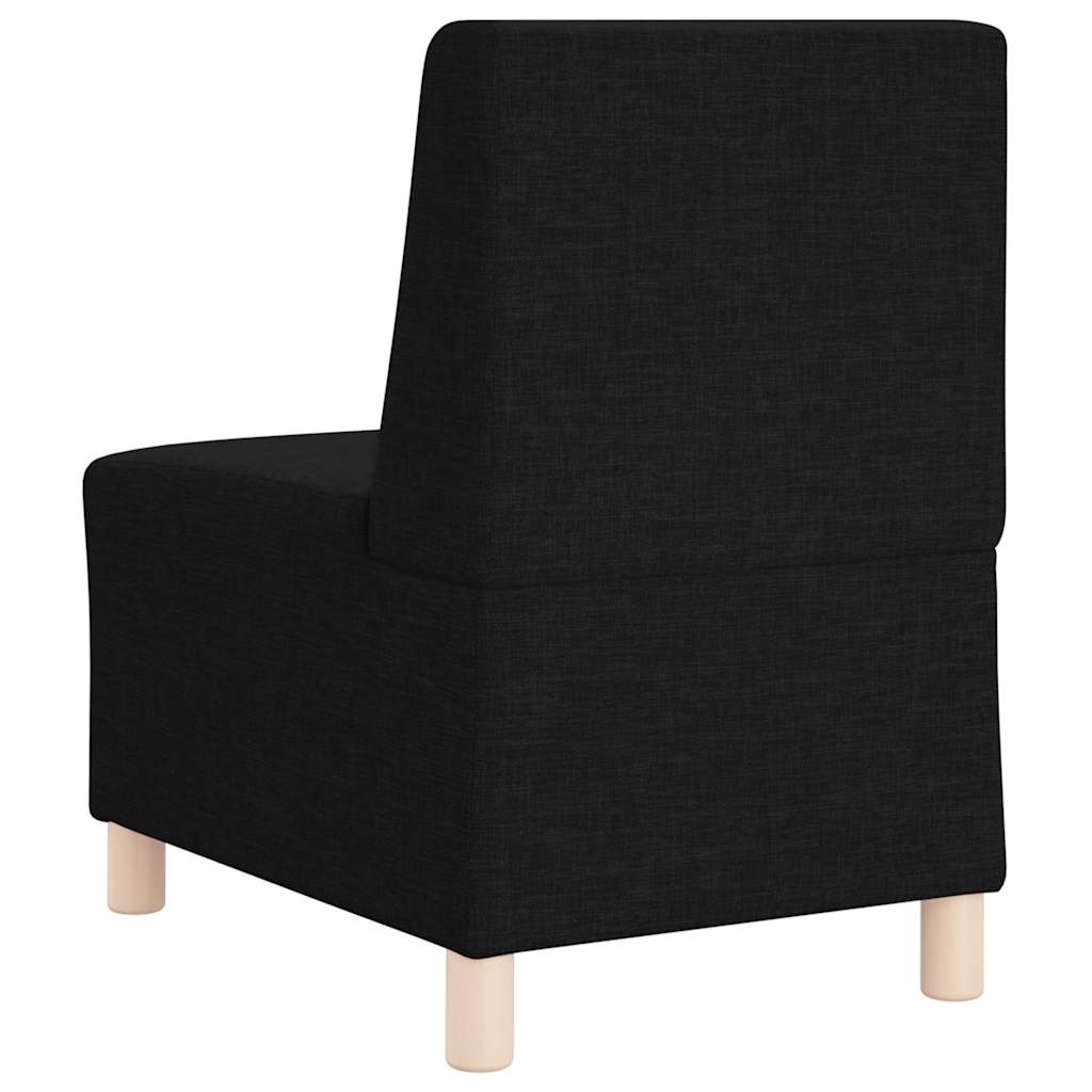 moduláris kanapéegység karfa nélkül, fekete, szövetből készült, 55 cm
