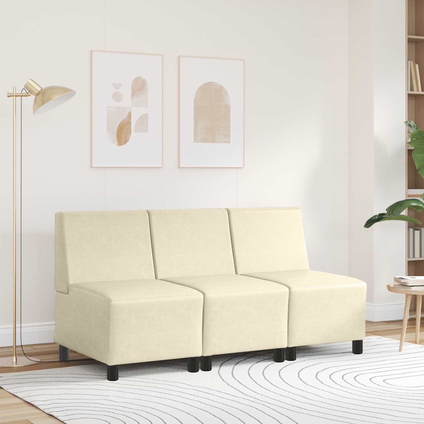 Karfa Nélküli Modularis Kanapé Egység Krém 55 x 74 x 82 cm