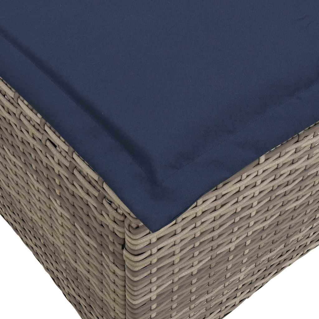 3 részes szürke polyrattan kerti ülőgarnitúra párnákkal L-alakú