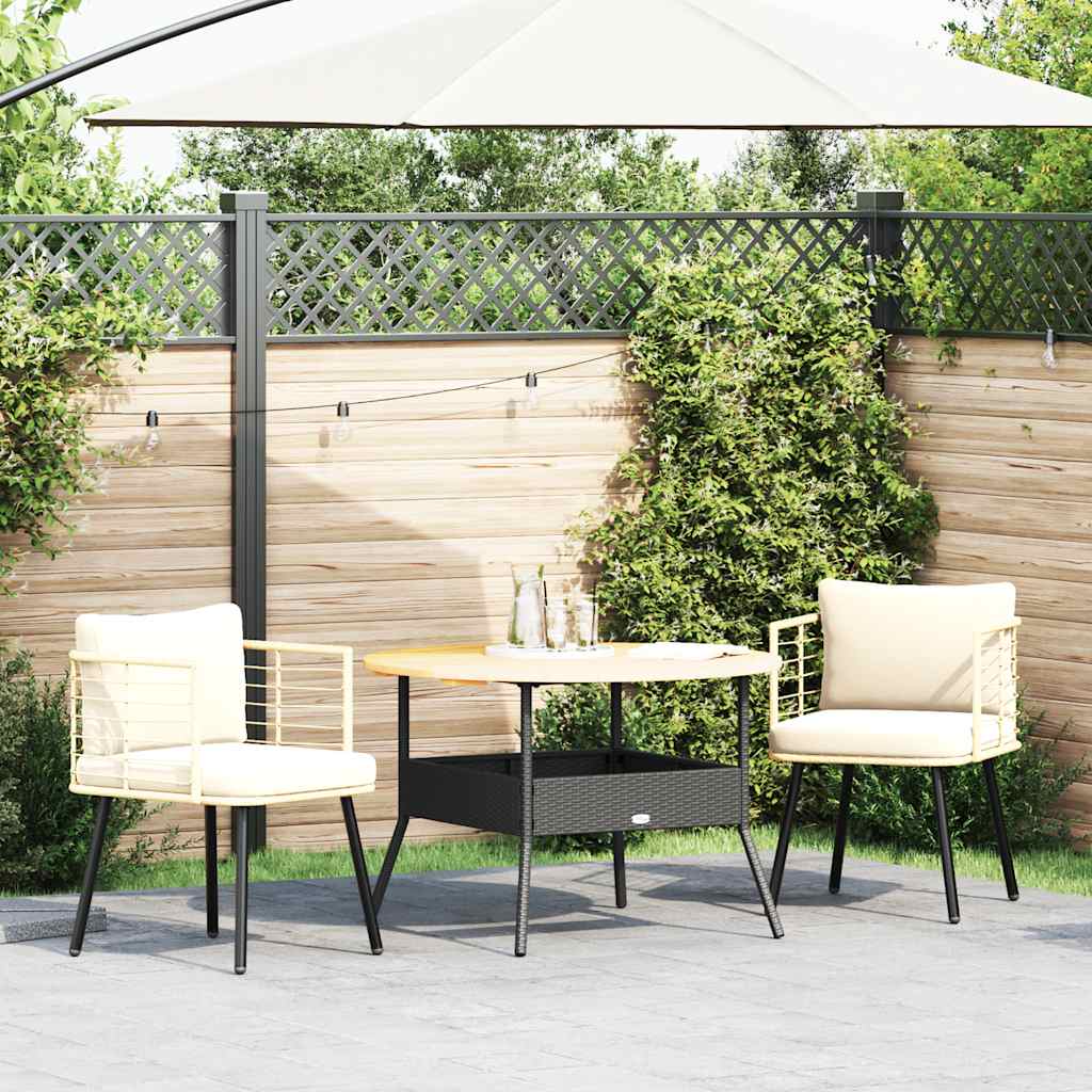 2 db természetes polyrattan kerti szék párnákkal