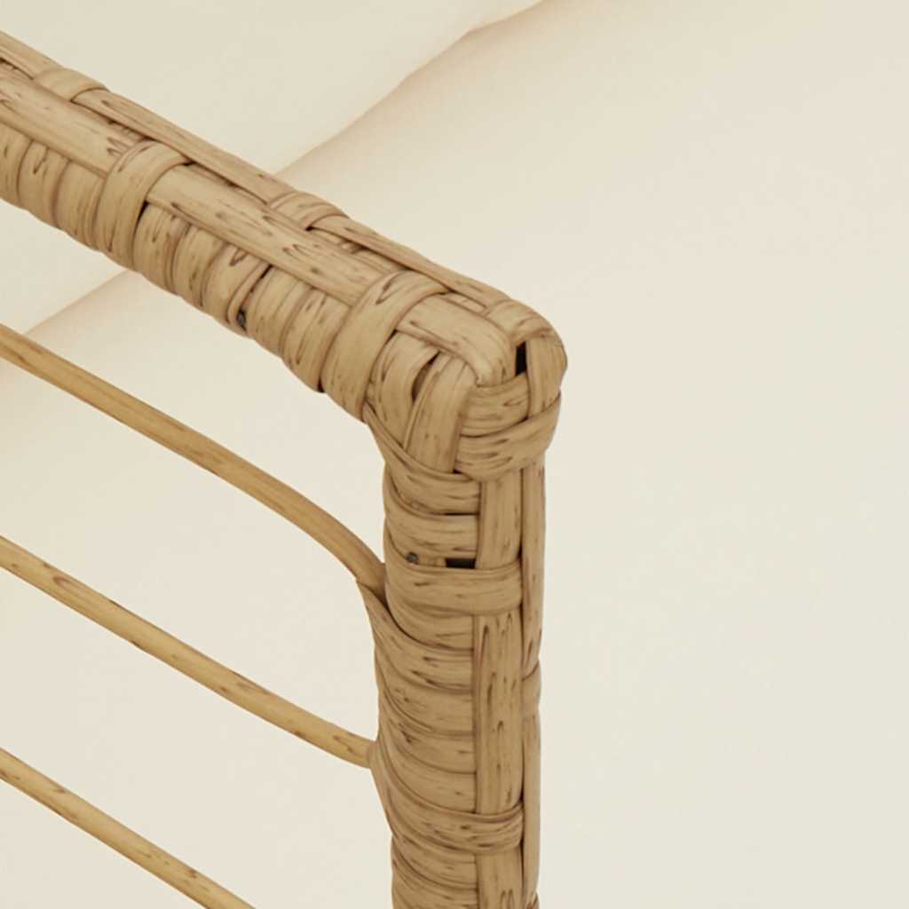 2 db természetes polyrattan kerti szék párnákkal