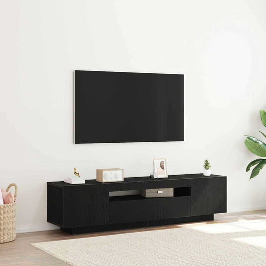 TV szekrény Fekete 160 x 35 x 40 cm Faanyag