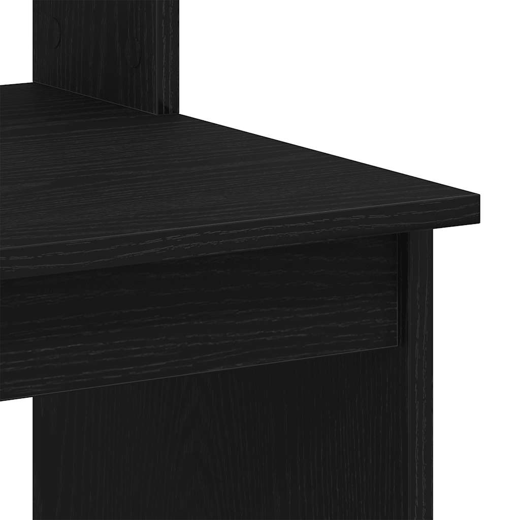 fekete tölgy szerelt fa íróasztal polcokkal 102 x 45 x 148 cm