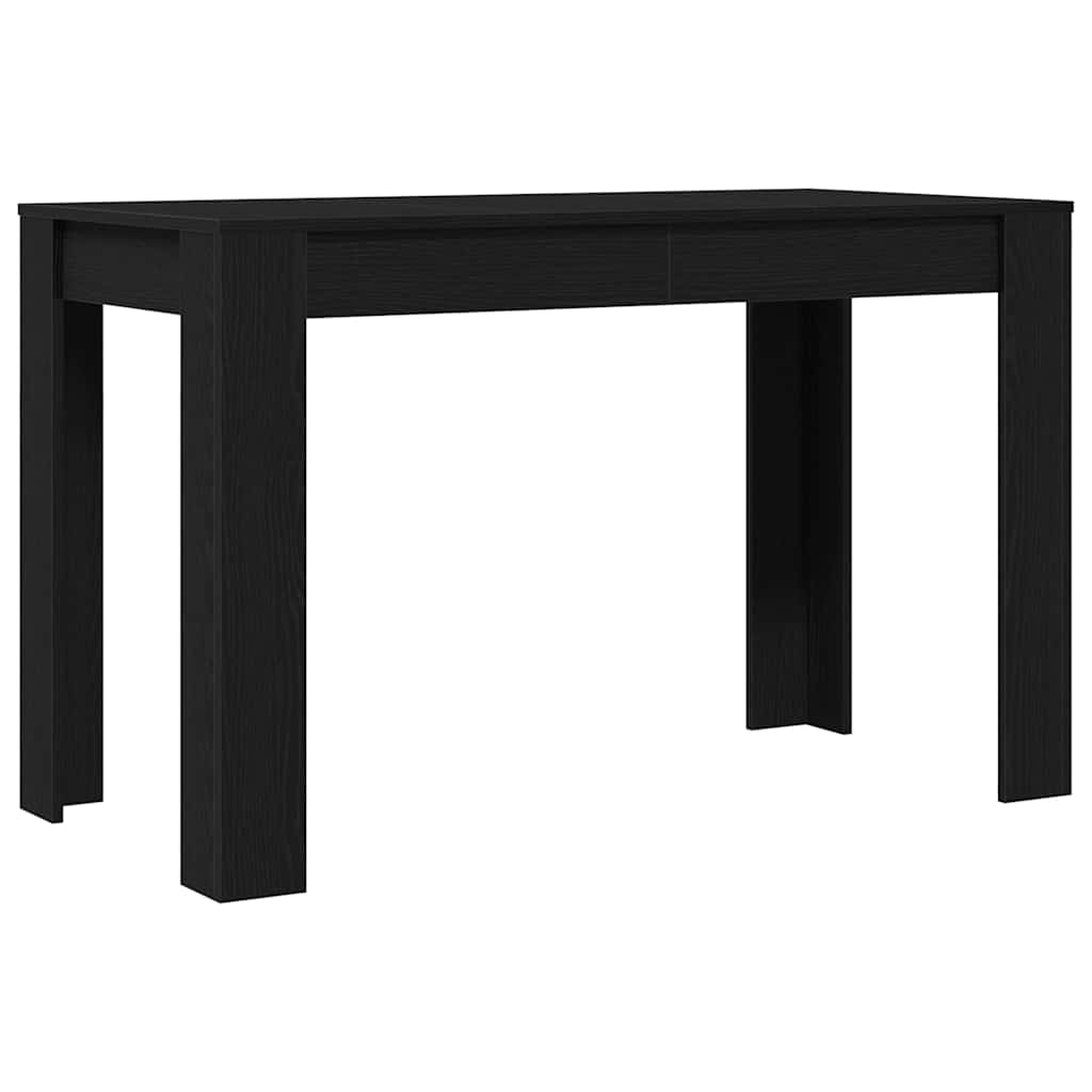 fekete tölgy színű szerelt fa étkezőasztal 120 x 60 x 75 cm