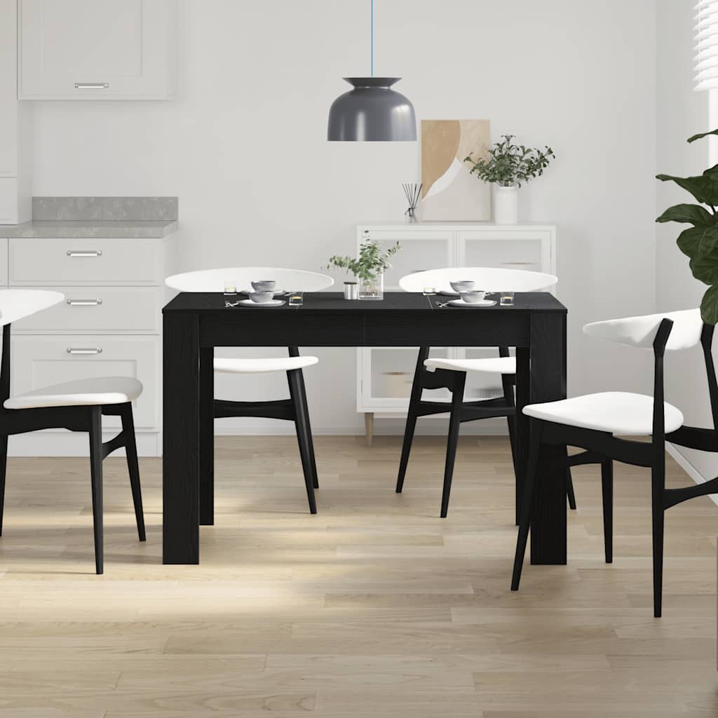fekete tölgy színű szerelt fa étkezőasztal 120 x 60 x 75 cm