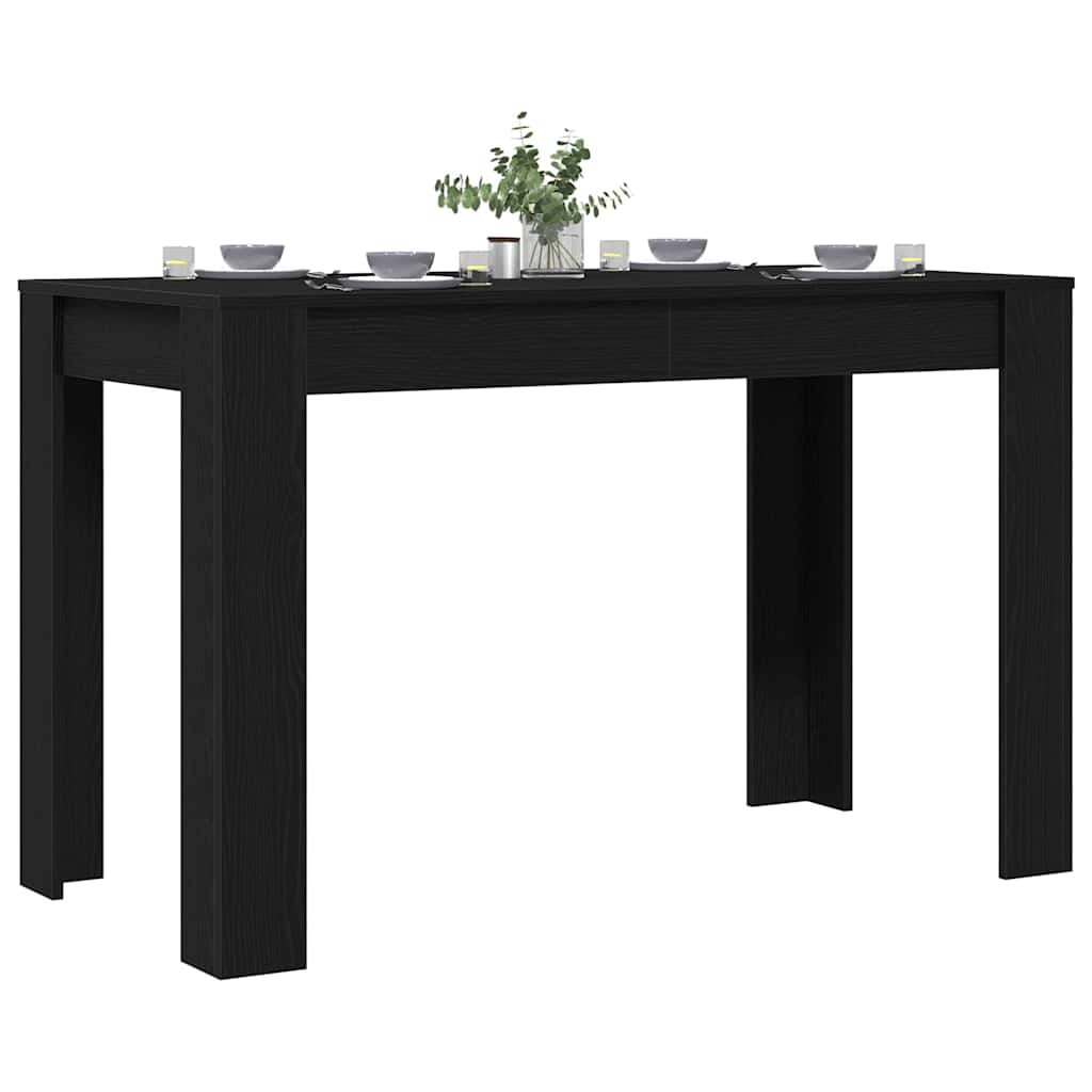 fekete tölgy színű szerelt fa étkezőasztal 120 x 60 x 75 cm