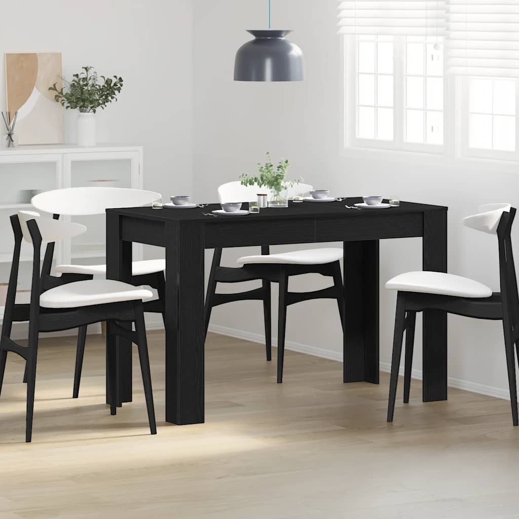 fekete tölgy színű szerelt fa étkezőasztal 120 x 60 x 75 cm
