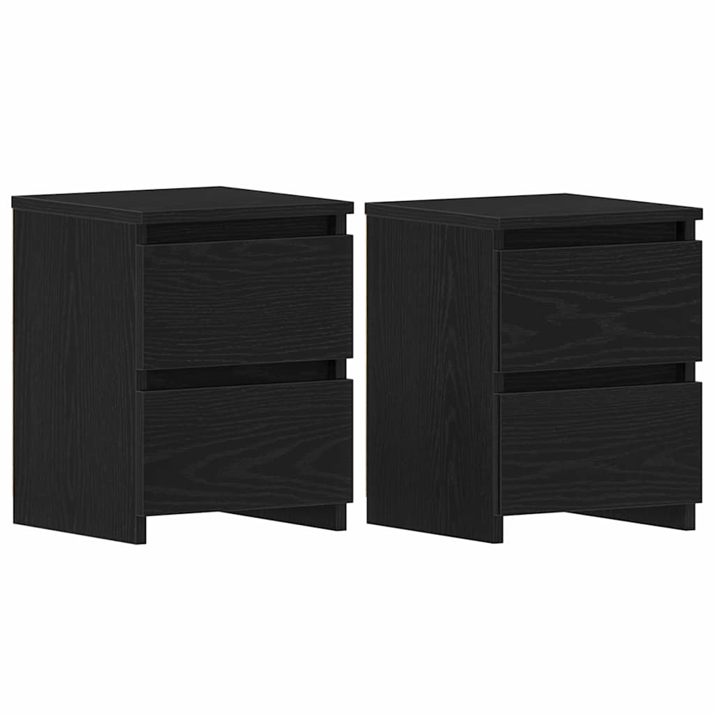 Éjjeliszekrény 2 pcs Fekete tölgy 30 x 30 x 40 cm Faanyag