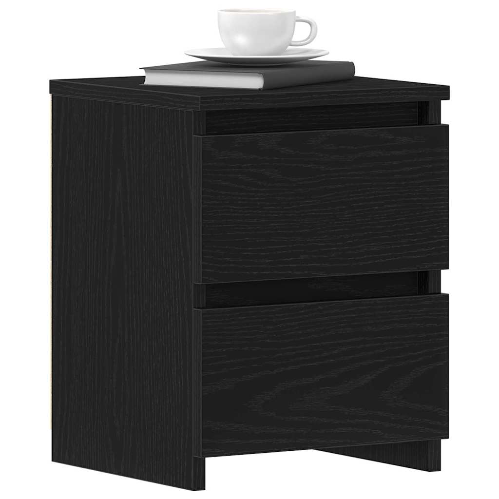 Éjjeliszekrény 2 pcs Fekete tölgy 30 x 30 x 40 cm Faanyag
