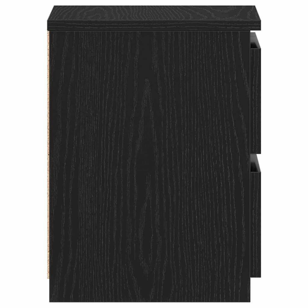 Éjjeliszekrény 2 pcs Fekete tölgy 30 x 30 x 40 cm Faanyag