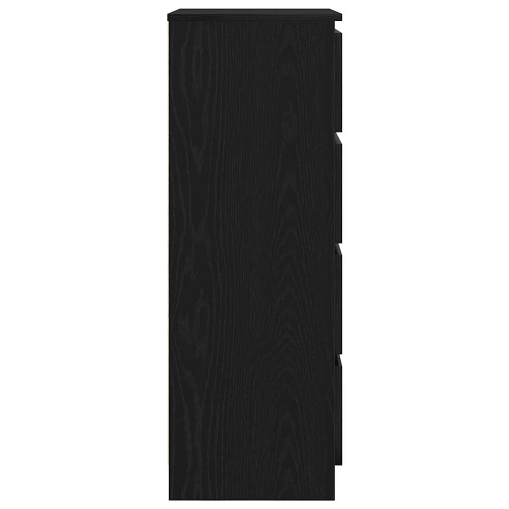 fekete tölgy szerelt fa tálalószekrény 60 x 35 x 98,5 cm