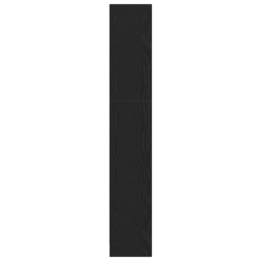 4 szintes fekete tölgy szerelt fa könyvespolc 80x24x143 cm
