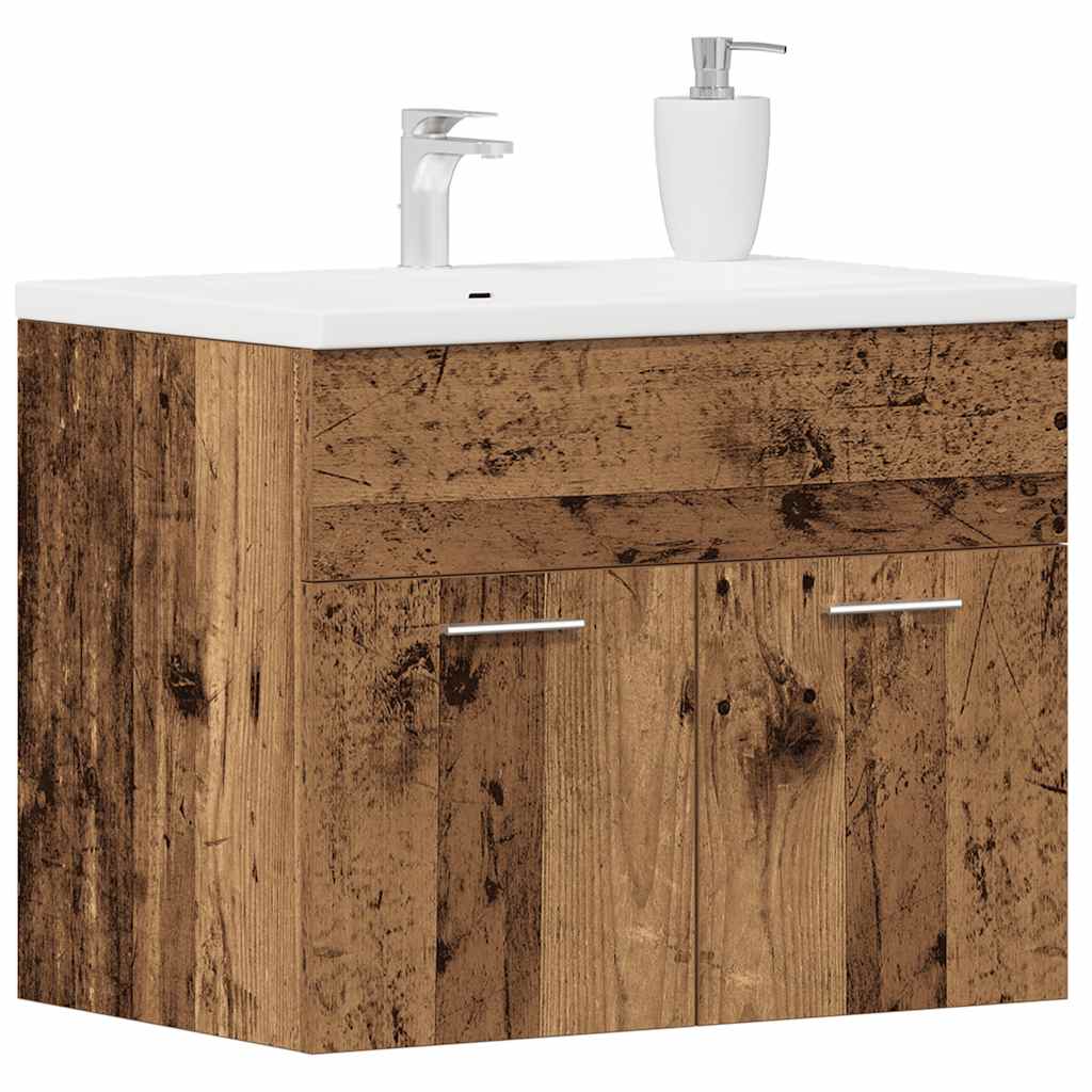 antik fa szerelt fa mosdószekrény 60x38,5x46 cm