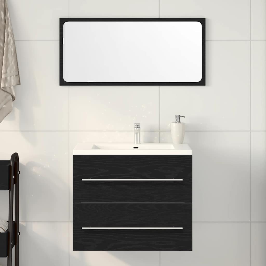 fekete tölgy szerelt fa mosdószekrény 60x38,5x48 cm