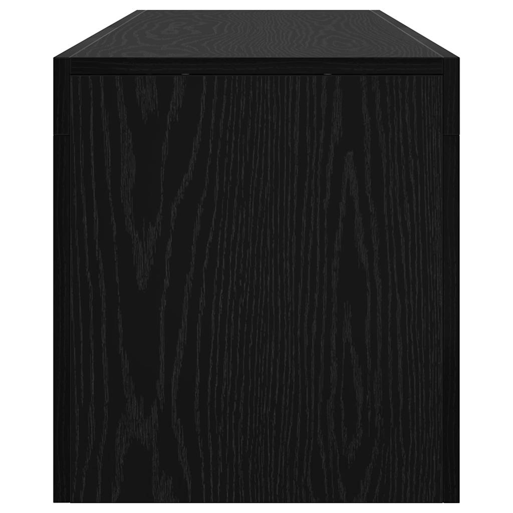 fekete tölgy szerelt fa TV-szekrény LED-ekkel 140x36,5x40 cm