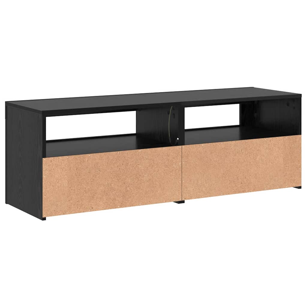 fekete tölgy szerelt fa TV-szekrény LED-ekkel 120x35x40 cm