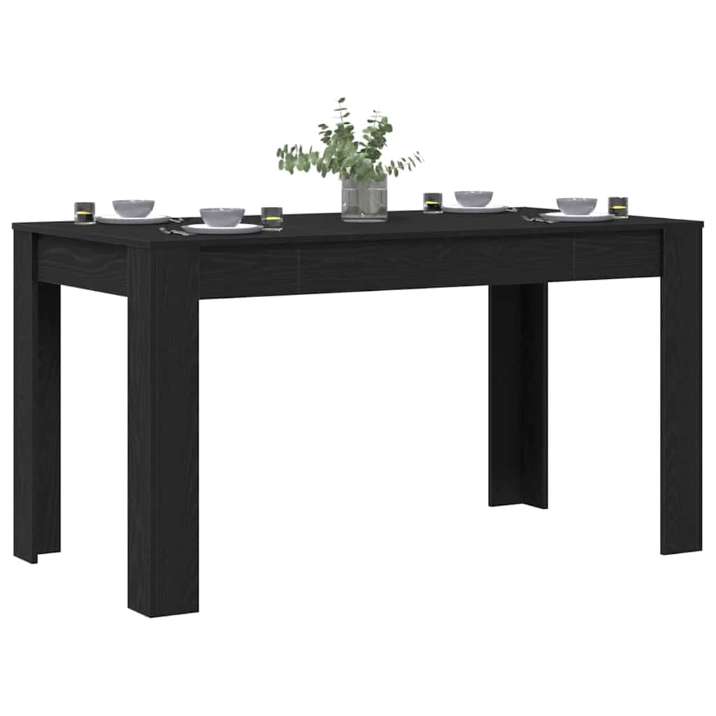 Étkezőasztal Fekete Tölgy 140 x 74,5 x 76 cm Szerelt Fa