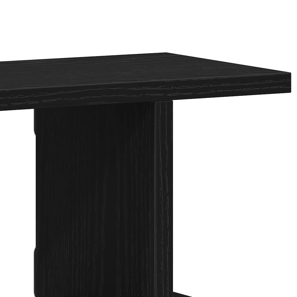 2 db fekete tölgyszínű szerelt fa fali polc 75 x 18 x 20 cm