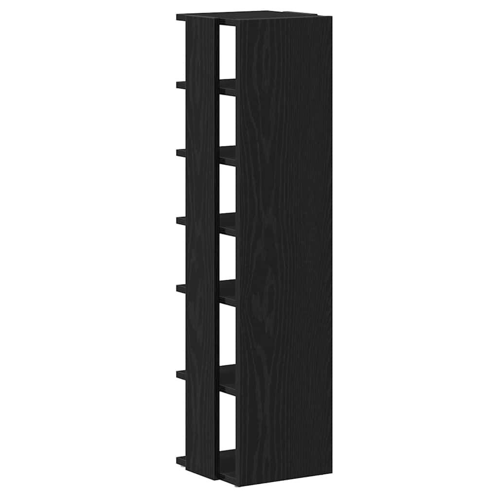 2 db fekete tölgy szerelt fa cipőszekrény 25x27x102 cm