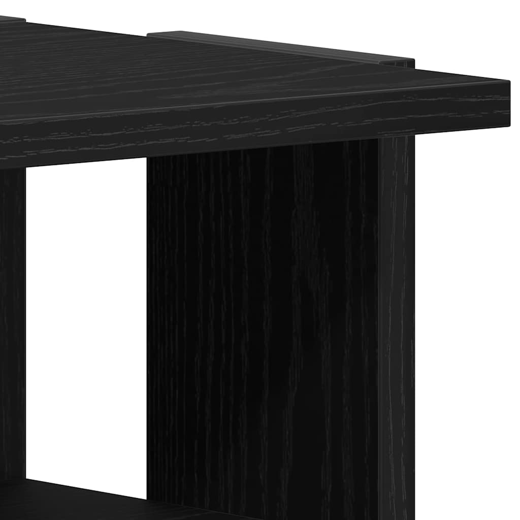 2 db fekete tölgy szerelt fa cipőszekrény 25x27x102 cm