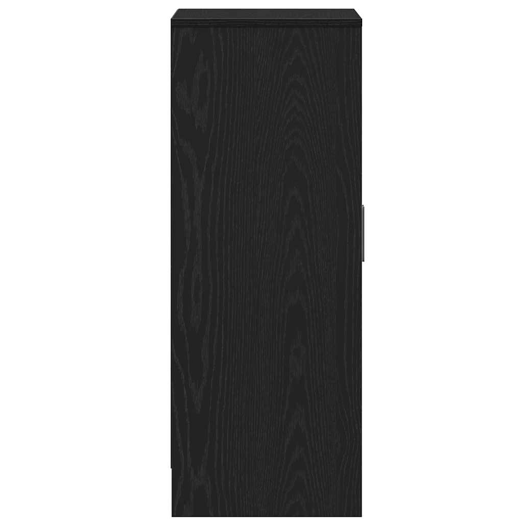 fekete tölgy szerelt fa cipőszekrény 60x35x92 cm