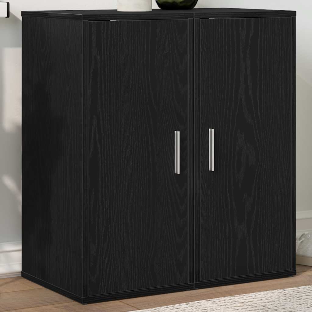 2 db fekete tölgy szerelt fa cipőszekrény 32x35x70 cm