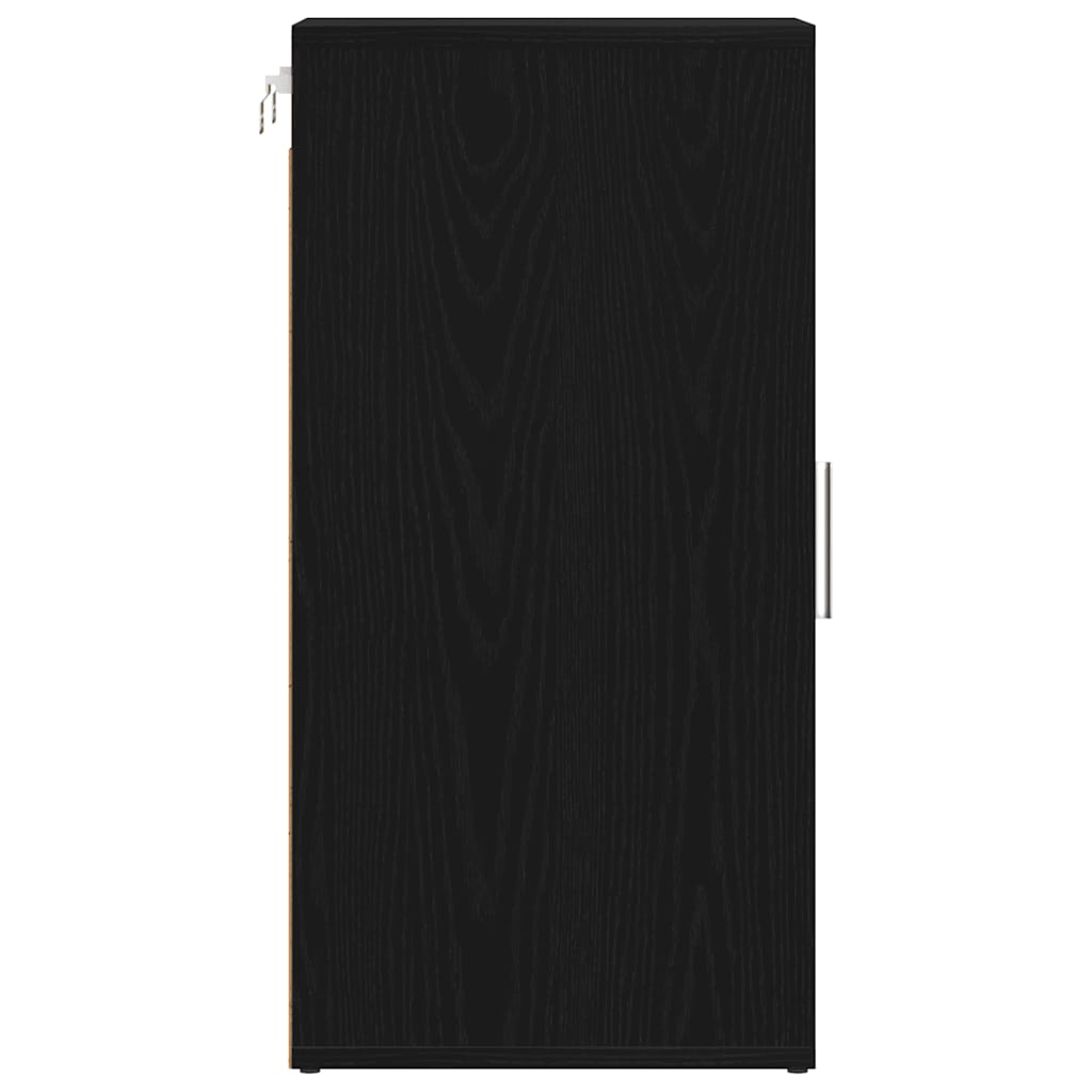 2 db fekete tölgy szerelt fa cipőszekrény 32x35x70 cm