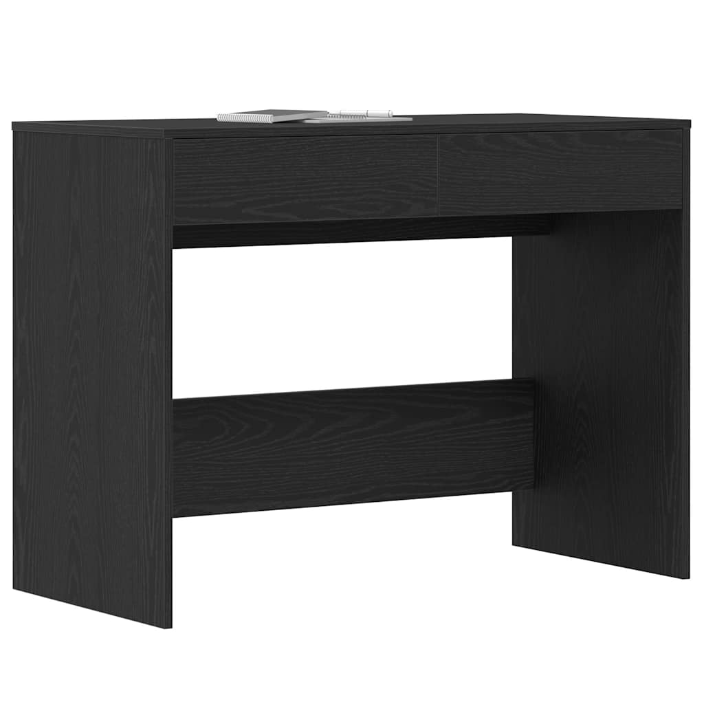 fekete tölgyszínű szerelt fa íróasztal 101x50x76,5 cm