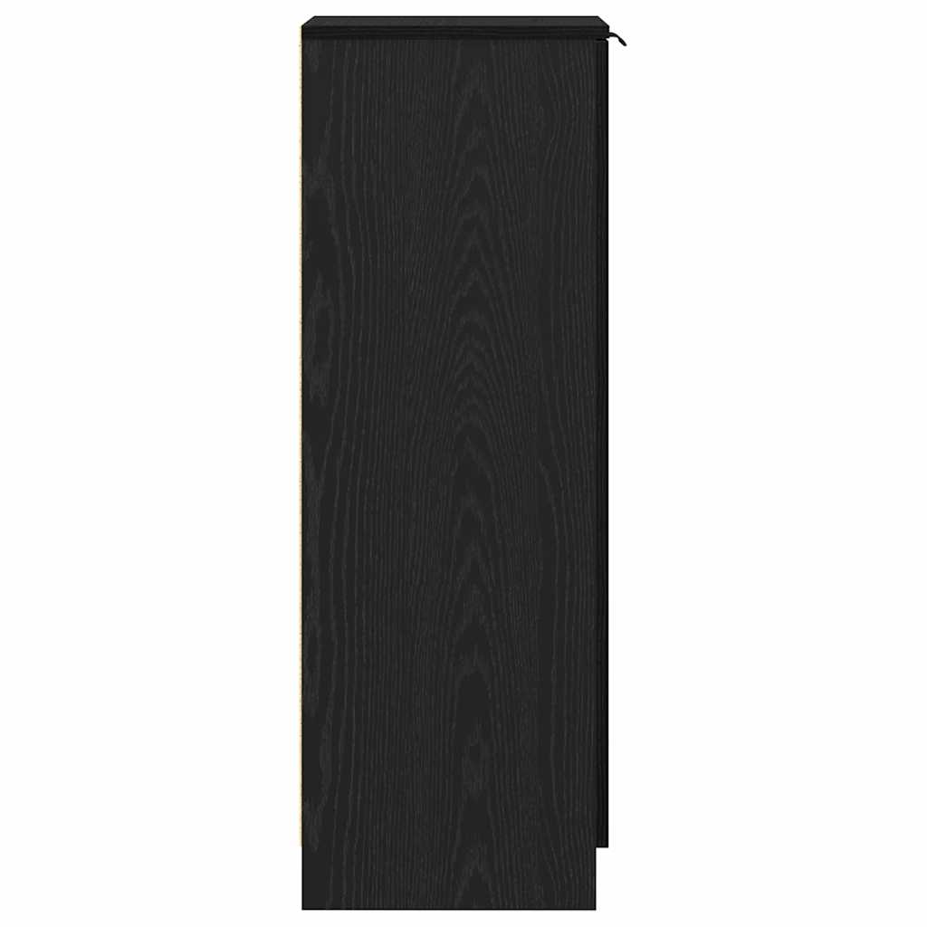 Cipőszekrény ajtóval Fekete tölgy 29,5 x 35 x 101 cm Szerelt Fa